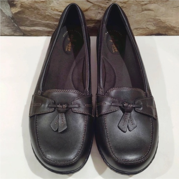 12W Clarks Ashland Bubble Loafer Black Leather Padded Insoles Tassels 12 Wide - Picture 7 of 11